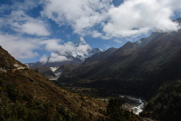 Naklejka premium Trekking in Nepal, Himalayas
