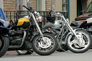 Obraz na płótnie Canvas Motorcycles in a Row