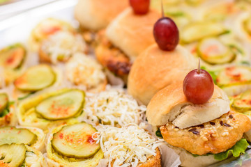 Delicious catering food, sandwiches