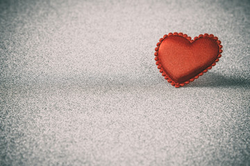 REd Heart on glitzy shine background on love and valentine conce