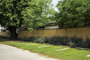 Empty Parking Lot beside the Wall