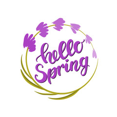 Beautiful Typographical Spring Background. Fresh spring background.