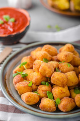 Homemade fried mini croquettes