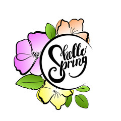 Beautiful Typographical Spring Background. Fresh spring background.