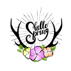 Beautiful Typographical Spring Background. Fresh spring background.