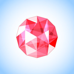 Naklejka na ściany i meble realistic ruby gem jewel. Design vector illustration.