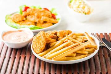 chicken nuggets with fries