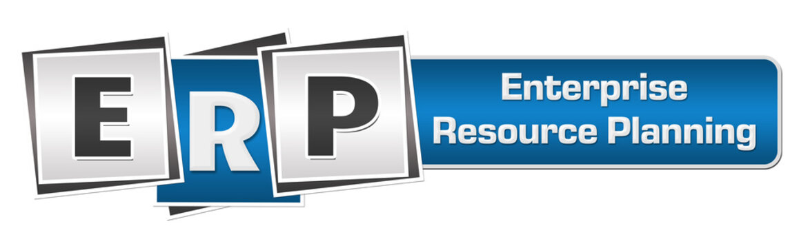 ERP - Enterprise Resource Planning Blue Grey Squares Bar 