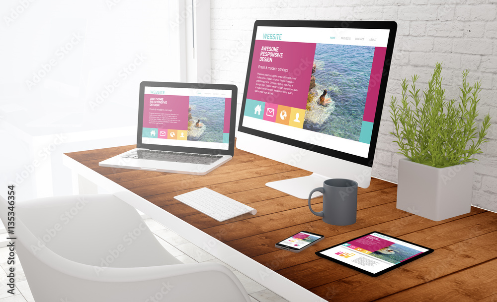 Canvas Prints devices colection responsive website