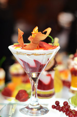 Ice cream dessert on buffet table
