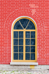 Window on wall background.