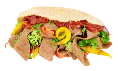 Doner Kebab And Salad In Pitta Bread