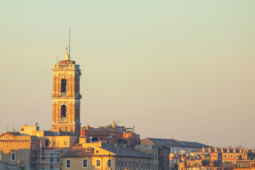 Obraz premium View of Rome roofs: Palazzo Senatorio's Tower