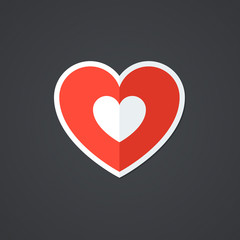 Vector Heart Icon. Single Object. Symbol for Interface.