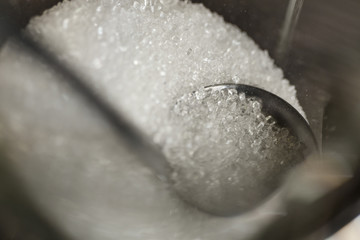 Closeup of white sugar