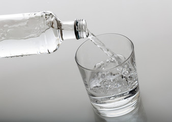 Pouring water in a glass