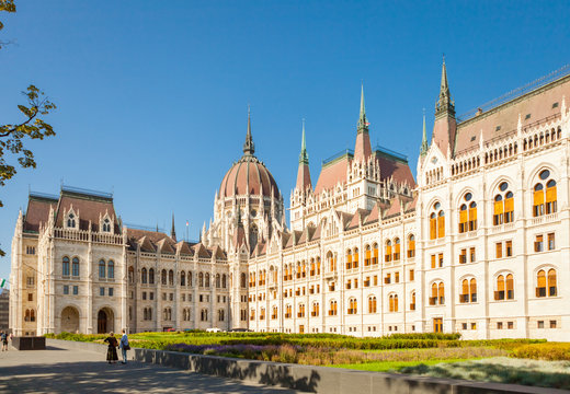 Building of Hungarian National Parliament in Budapest, Hungary - June 16, 2016