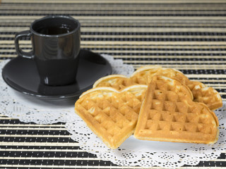 Coffee with biscuits as the heart.