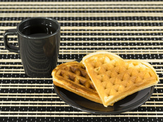 Coffee with biscuits as the heart.