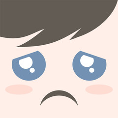 Fototapeta premium sad face draw