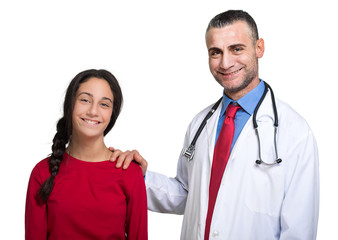 Doctor with his young teenager patient