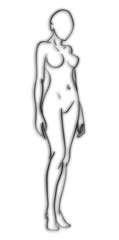 Sketch of the naked sports girl