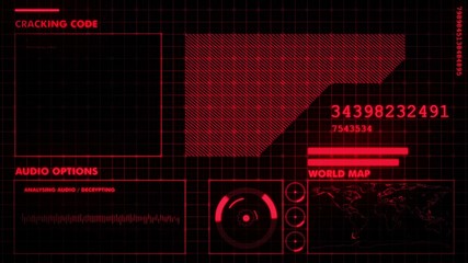 Red futuristic graphic interface - Powered by Adobe