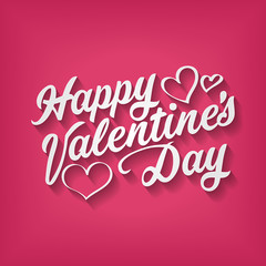 Happy Valentines Day hand drawing inscription. 