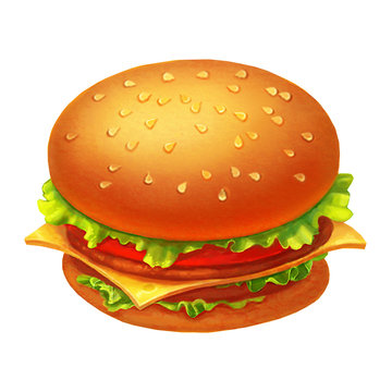 Colorful Hamburger icon illustration isolated on white background