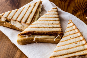 Turkish Sandwich Toast (Tost) with cheddar or melted cheese.