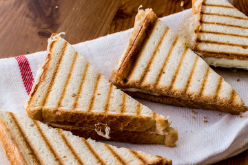 Turkish Sandwich Toast (Tost) with cheddar or melted cheese.