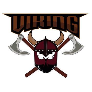 emblem Viking warrior skull logo