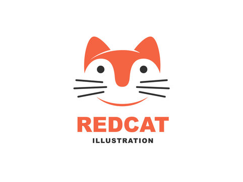 Cat logo - vector illustration, emblem design on white background