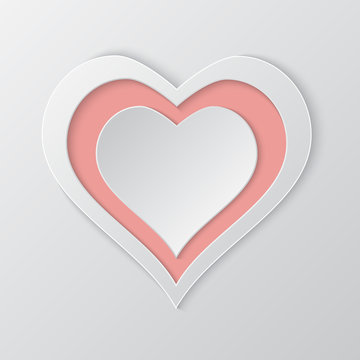   Paper cut hearts  vector background