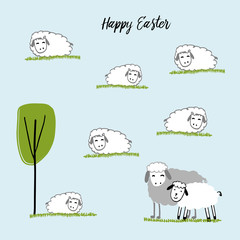 Hand drawn easter card