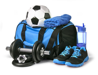 Sports bag with sports equipment © Kornienko Alexandr
