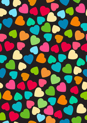 Seamless background, vector pattern for cushion, pillow, bandanna, kerchief, shawl fabric print. Texture for clothes and bedclothes. Pattern with heart made of doodles for Valentines day