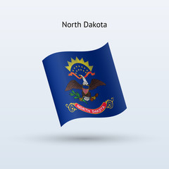State of North Dakota flag waving form.