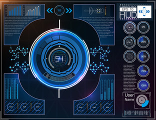 HUD background outer space. Infographic elements.Digital data, business abstract background.   Infographic elements. Futuristic user interface.