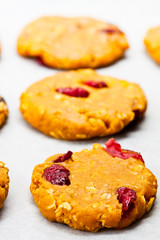 Homemade  pumpkin cookies on a tray