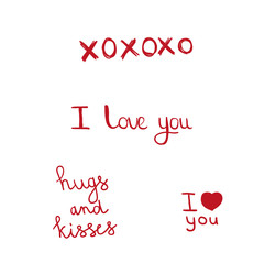 Valentine's day lettering set