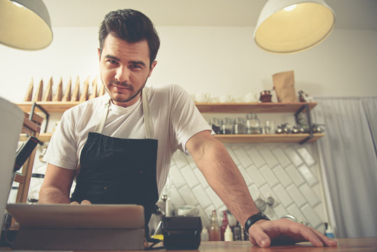 Outgoing man rendering an account his client