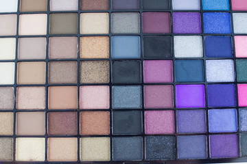 palette with shades of makeup