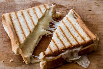 Turkish Sandwich Toast (Tost) with cheddar or melted cheese.