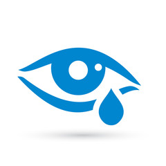 Crying woman eye tear icon