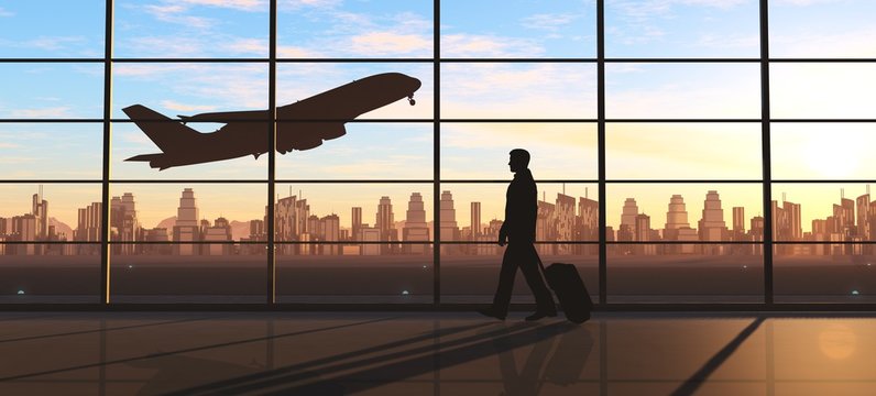 Business travel - departure hall