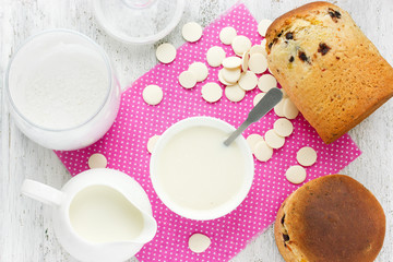 Ingredients for white chocolate frosting