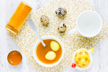 Dyeing Easter eggs with natural dye colors