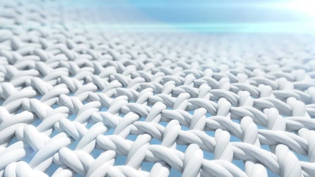 A close macro pan of simple woven fabric. White material.
High quality 3d animation.
