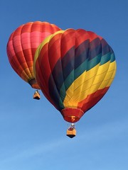 Fototapeta premium Pair of Hot Air Balloons Flying in the Sky
